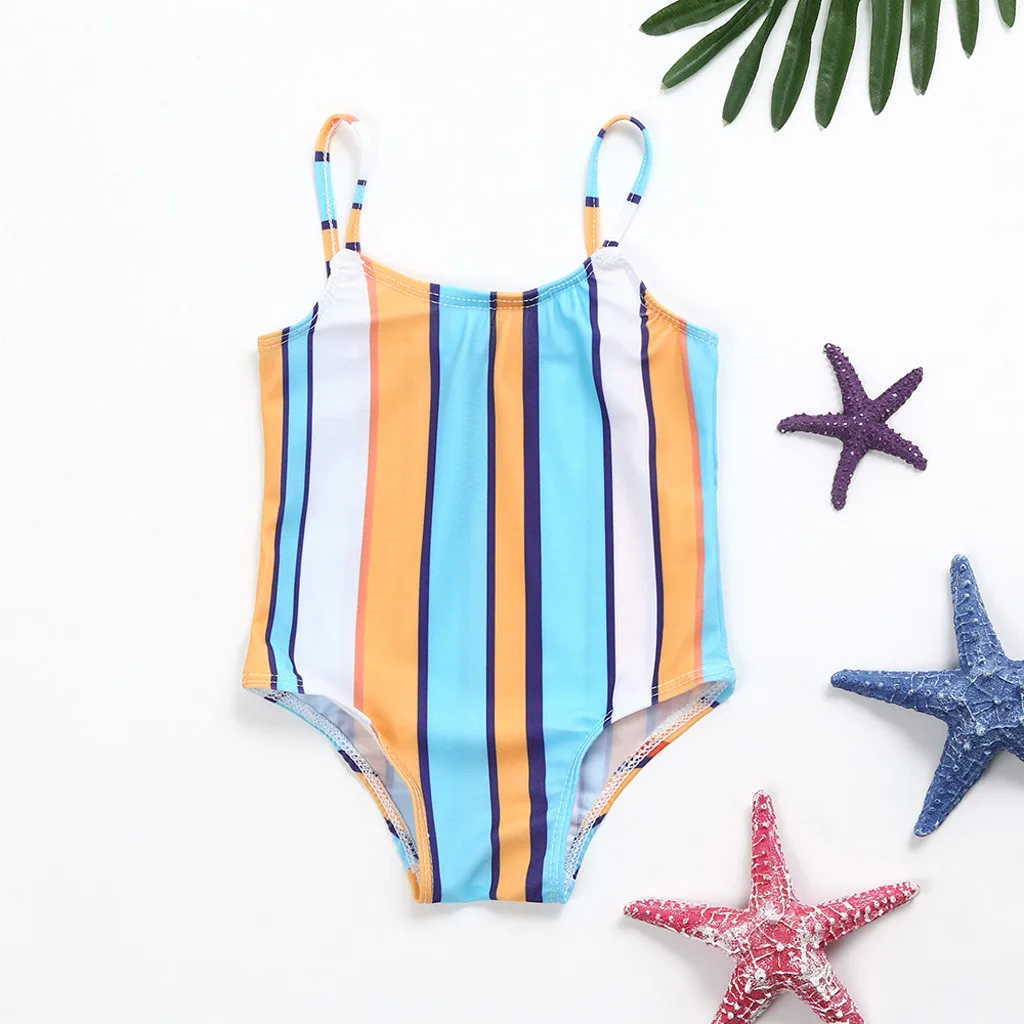 ARLONEET, Летний милый купальник для маленьких девочек, цельный пляжный купальник в полоску для девочек, детские купальные костюмы, бикини