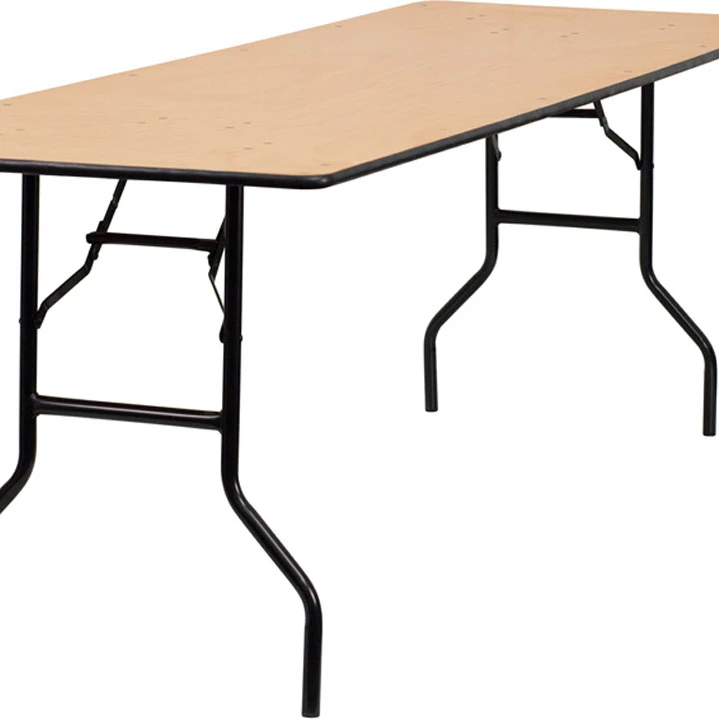 Flash Furniture 30'' x 96'' Rectangular Wood Folding Banquet Table with Clear Coated Finished Top [863-YT-WTFT30X96-TBL-GG]