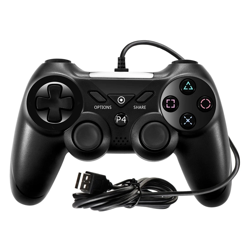 

Wired Gamepad 2 Meter Long Vibration No Touchpad And Gyroscope Support Upgrade Bag For Ps4