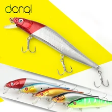 DONQL 1 Pcs Minnow Laborious Bait 14cm 24g Fishing Lure With Three Treble Hooks 3D Eyes Fishing Accent Deal with Lifelike Baits