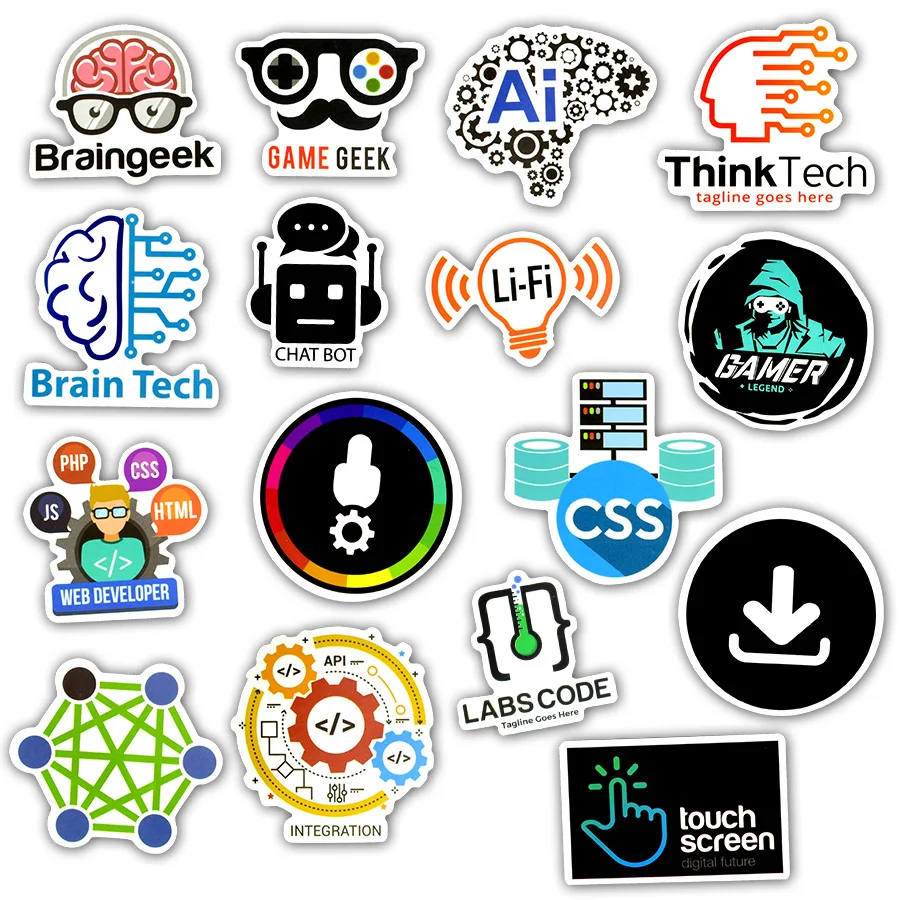50 PCS Internet Sticker Programming Language Html Cloud APP Stickers Gifts for Geek Hacker to DIY Laptop Car PS4 Phone Luggage