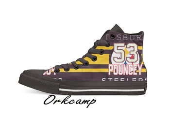 

Pittsburgh Football Player Pouncey High Top Canvas Shoes Custom Walking shoes