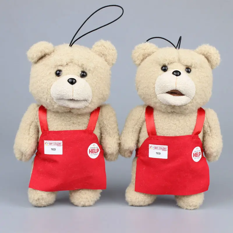 Плюшевый мишка Тед 20-25 см с Красной тканью, Детская плюшевая игрушка Тед, мягкие животные, детский подарок