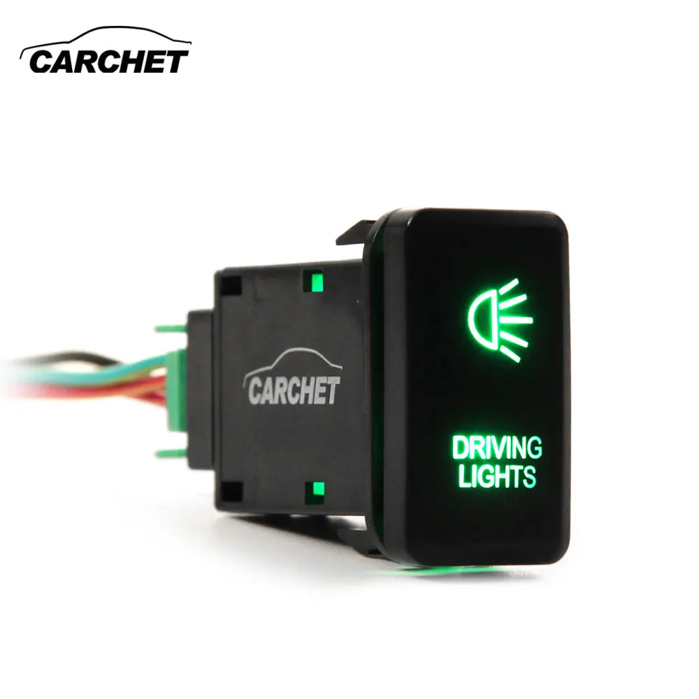 CARCHET Driving Lights Switch for Toyota LED Push Switch with Connector