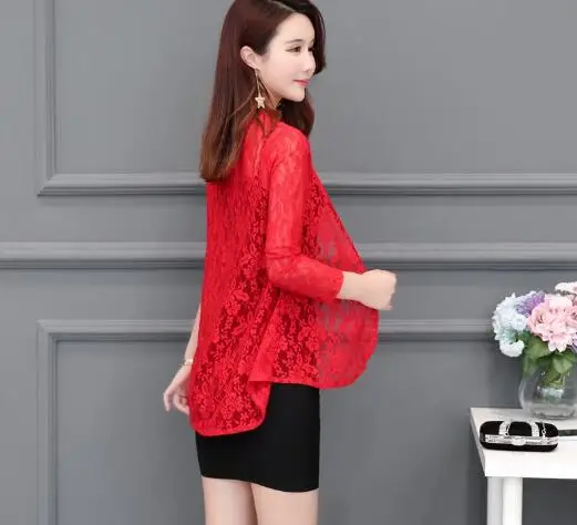 Women Summer Kimono Cardigan Sun Blouse Shirt 2019 Boho Beach Lace Long Chiffon Cover Ups Sunscreen Sunproof Outwear Long Sleeve