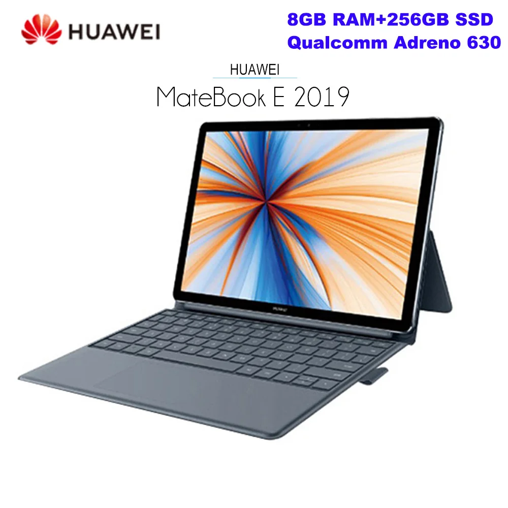 Оригинал HUAWEI MateBook E notebook 12,0 ''FHD экран Windows 10 Qualcomm SDM850 Восьмиядерный 8 ГБ + 256 ГБ 13.0MP отпечаток пальца ноутбук