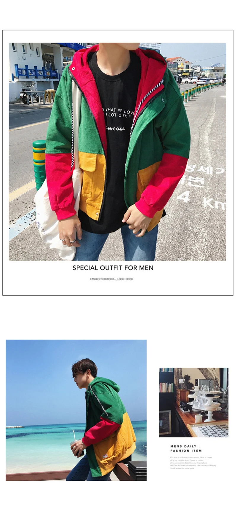 Corduroy Jacket Mens Oversize Bomber Punk Rave Mens Jackets And Coats   (10)