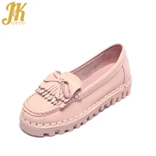 J K 2017 Cow Genuine Leather font b Women s b font Vulcanize Shoes School Casual