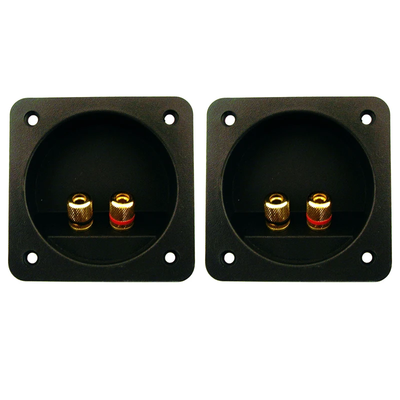 

2 PACK SPEAKER BOX TERMINAL SQUARE TWIST CUP CONNECTOR SUBWOOFER ENCLOSURE WIRE