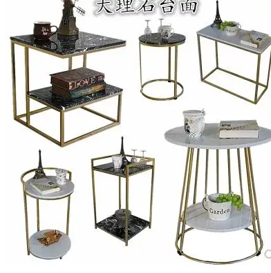 

Free ship Nordic small coffee table marble sofa side a few small apartment simple mobile side table living room balcony tea rack