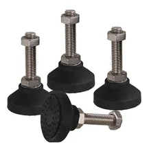 4 шт Черный 50 мм Диаметр нейлон бас M12 x 50 мм шуруп на Тип Регулируемый выравнивания футов набойки для мебели подушечки
