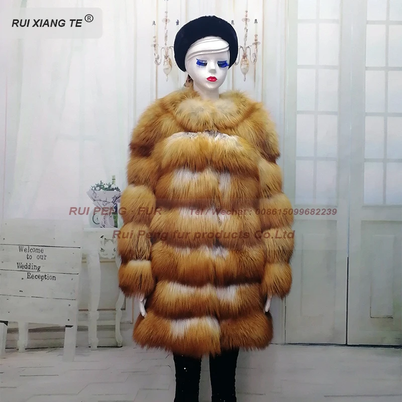 

women real fur coat natural fox fur jacket long sleeves fur coat long winter coat luxury coat fur full pelt vest with collar