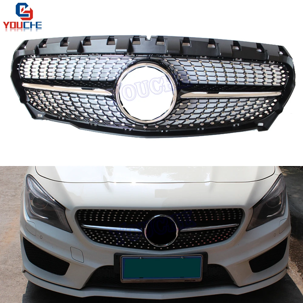 Передняя решетка бампера CLA с бриллиантами для Mercedes W117 2014 2016 pre facelift CLA180 CLA200 CLA250 CLA45