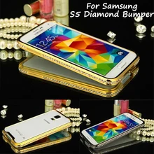 Для samsung S5 S 5 G900 бампер роскошный со стразами Bling металлический бампер чехол для samsung Galaxy S5 G900 I9600 G900F G900A