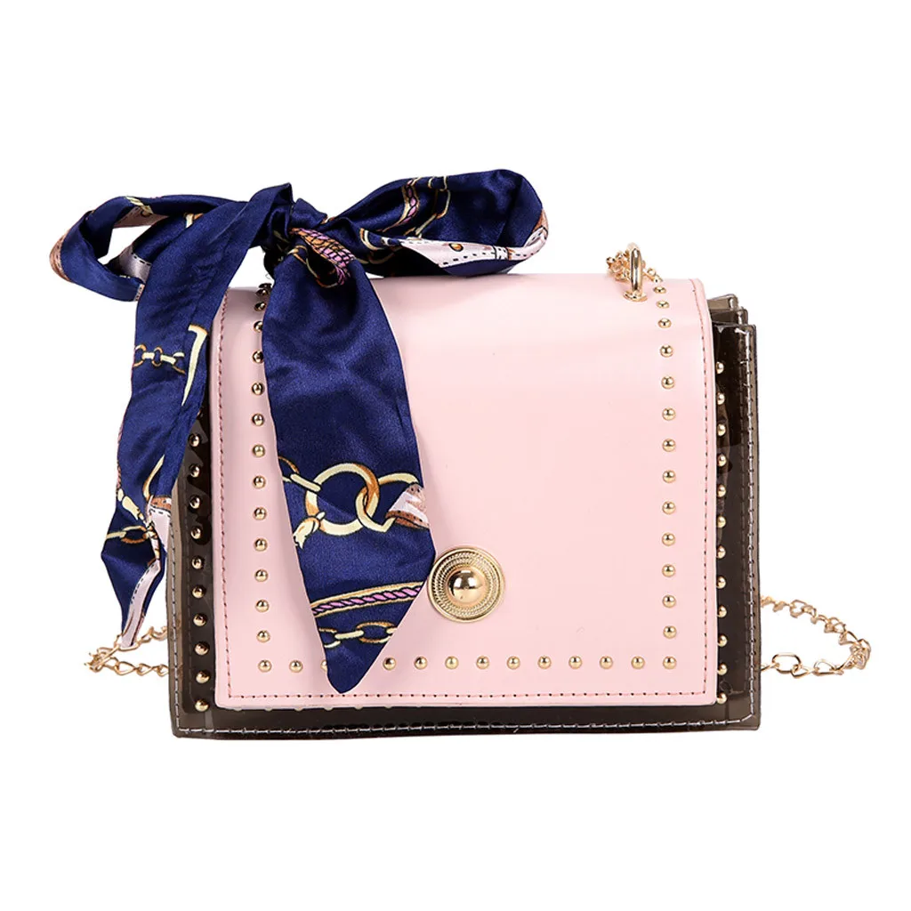 

MOLAVE Handbags Chains bags for women2019 Fashion Lady Retro Silk Scarf Translucent Versatile Shoulder handbag Messenger Bag9430