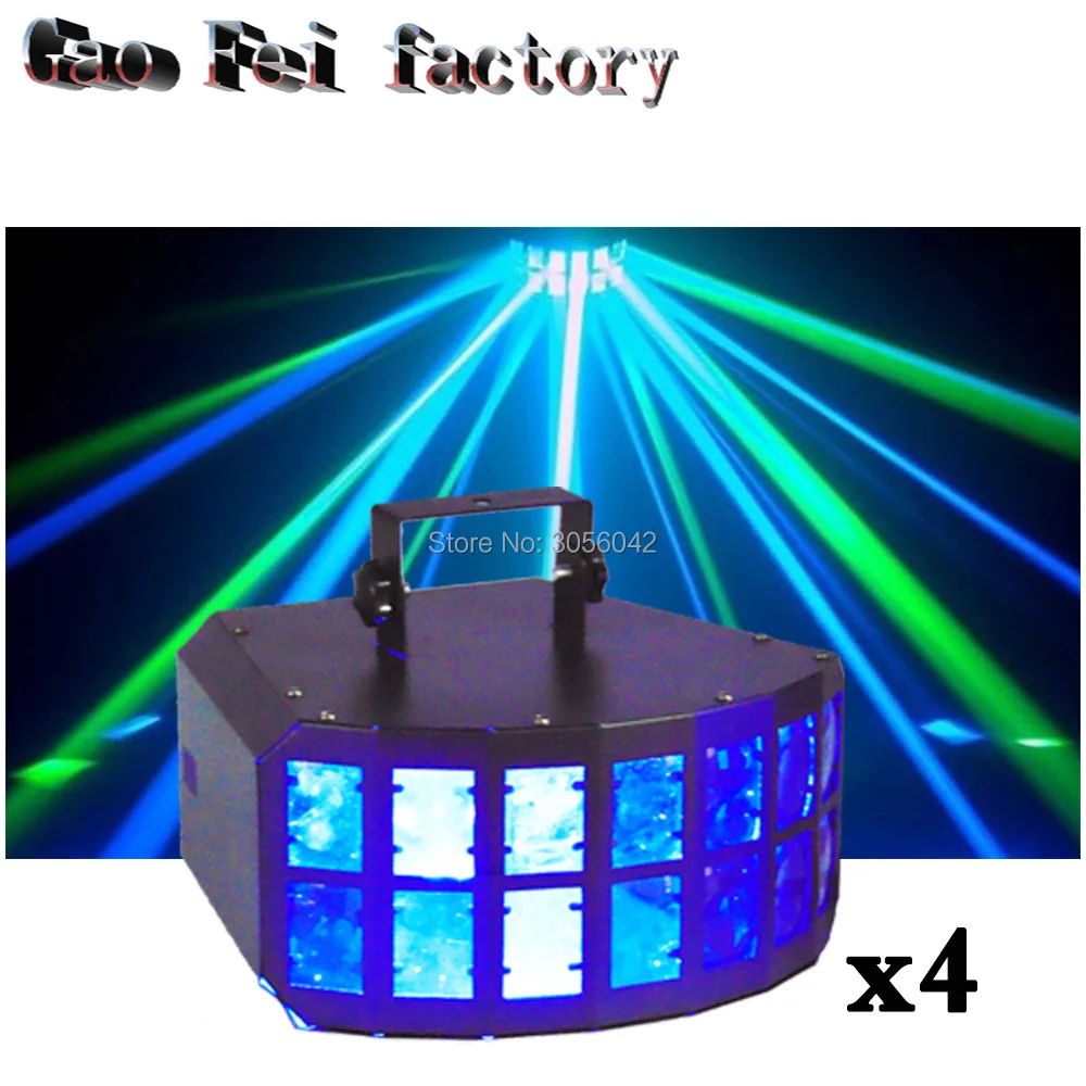 4pcs/lot Double Butterfly Effect Light 360 Degree Movement Fury LED DJ KTV