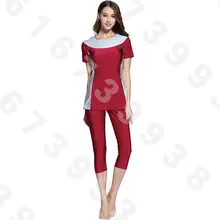 XS-3XL, большие размеры, одежда для плавания, новинка, Женский мусульманский хиджаб, купальный костюм с короткими рукавами, одежда для плавания, Буркини, комплекты бикини