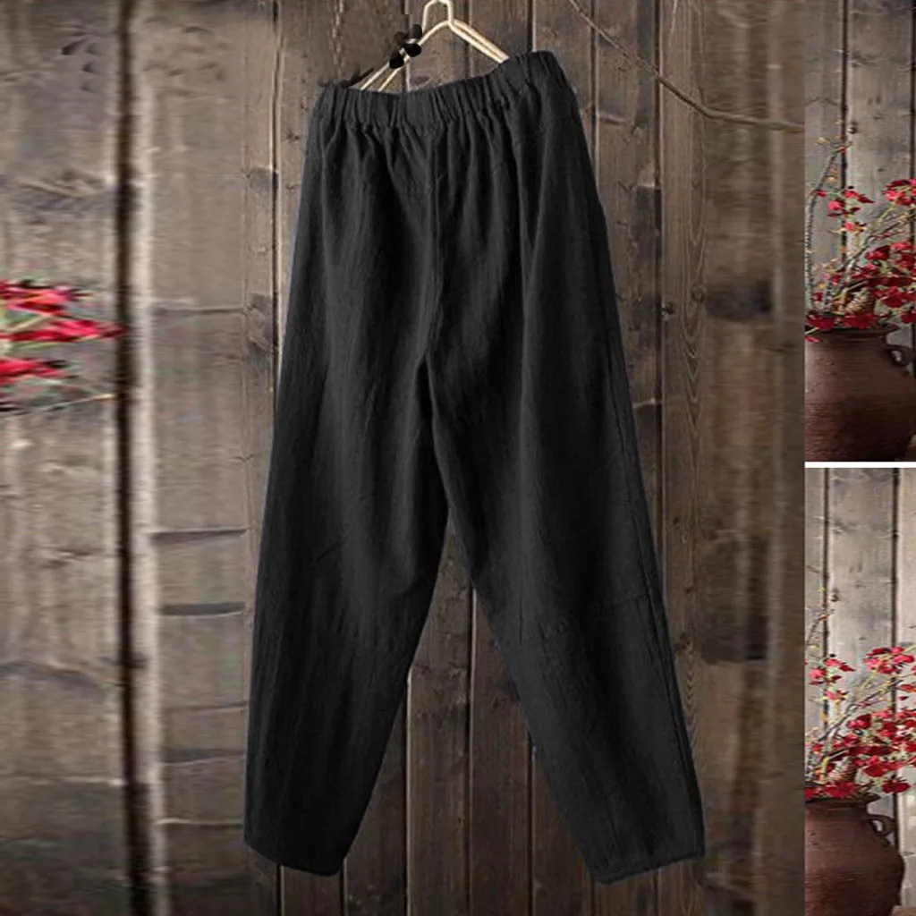 Men's Summer New Style Simple And Fashionable Pure Cotton And Linen Trousers