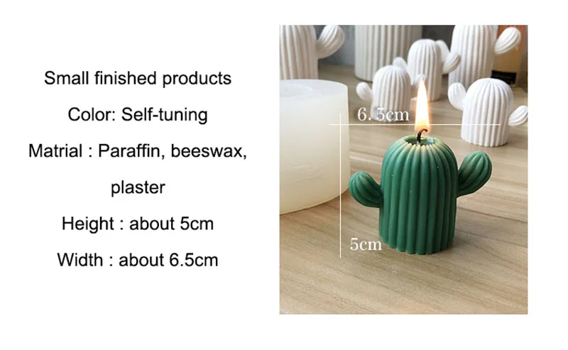 Cactus Silicone Wax Candle Mold Aromatherapy Plaster Mould Handmade Wedding Decoration Candle Mold