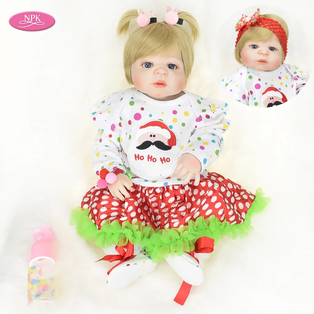 

NPK Full Body Silicone Vinyl Reborn Baby Doll Toys For Girls Lifelike Newborn Babies Princess Dolls Reborn Bebe Bonecas Menina