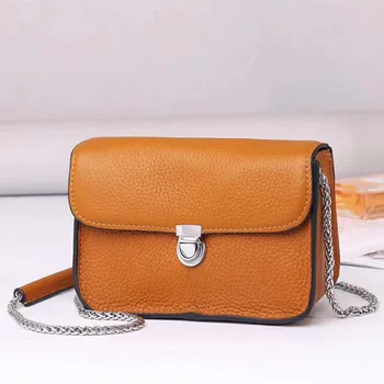 

Bag Women Luxury Handbags Women bags Designer High Quality Genuine Leather Handbag Small Cowhide Yellow Chain Bag Cross Body