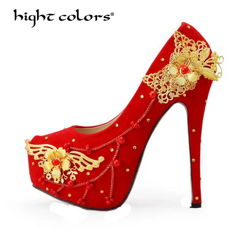 

Wedding Party Shoes String Bead Pumps Middle Heel Round Toe Graduation Prom Dancing Shoes Crystal Mother of Bride Shoes H-815