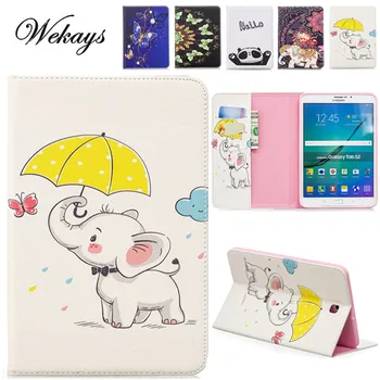 

Wekays For Samsung Tab S2 8.0 Cartoon Elephant Leather Funda Case For Samsung Galaxy Tab S2 8.0 inch T710 T715 Tablet Cover Case