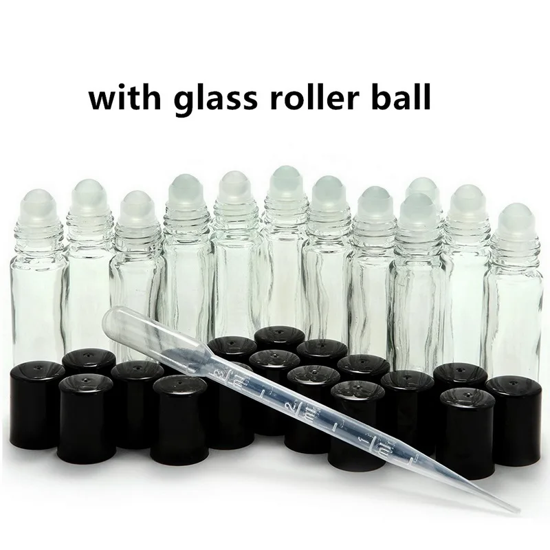 Confezione da 25 bottiglie a rullo in vetro blu cobalto da 10 ml, per oli essenziali, vuote, con sfere in acciaio inox, con 1 apribottiglie, 1 contagocce