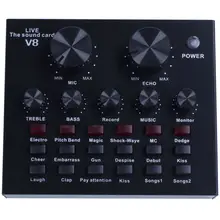 V8 Sound Card Audio Interface External Usb Live Br