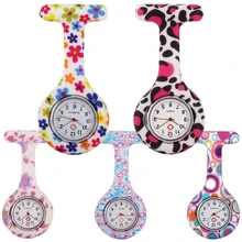 Медсестры камуфляж Зебра леопардовый цветок печать карманные часы модные женские доктор Pin Леди резиновые часы брошь часы