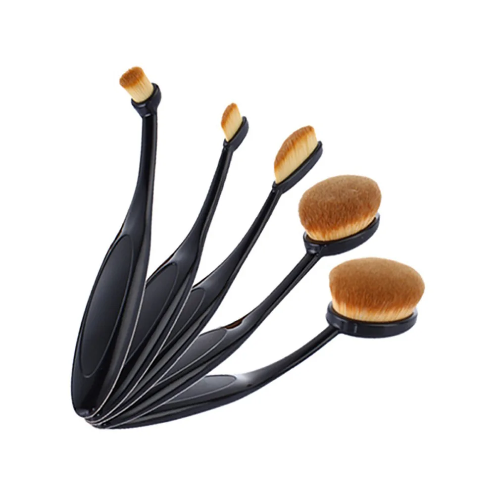 

5pcs Professional Makeup Brushes Set Oval Make up Brush Toothbrush Real Soft Powder Foundation Techniques Concealer Brush
