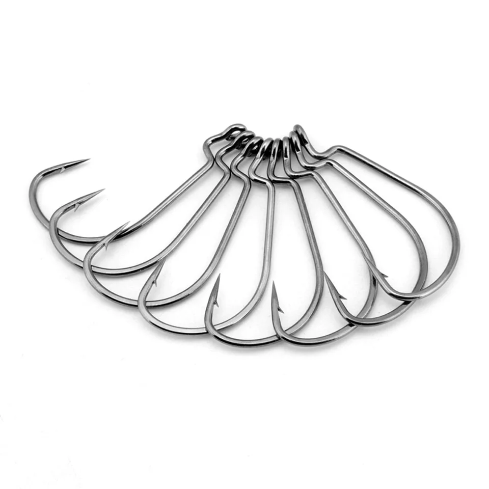 10pcs Offset Hook Carbon Steel Fishing Hooks Jig Crank Big Bass Hook Lead Jig Head Crank Barbed Hook for Soft Fishing Lure 10pcs Offset Hook Carbon Steel Fishing Hooks Jig Crank Big Bass Hook Lead Jig Head Crank Barbed Hook for Soft Fishing Lure