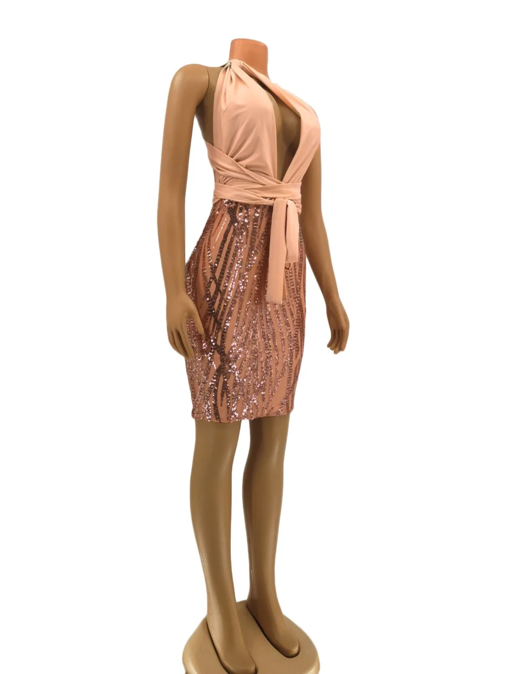 Cena Beyprern luksusowe cekiny sukienka bandażowa typu bodycon Party Dress moda kobiety wspaniała sukienka mini z cekinami noc Clubwears stroje urodzinowe