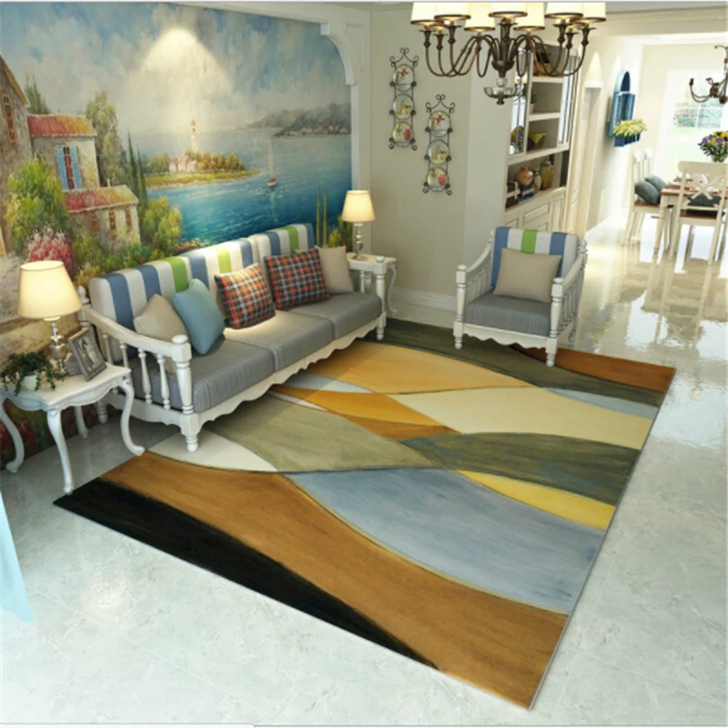 Лидер продаж, мягкие современные большие ковры из полиэстера в абстрактном стиле для гостиной, спальни, модный ковер для дома