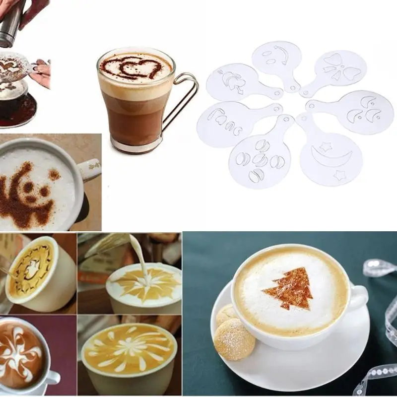 

16pcs Coffee Printing Stencils Template Decor Strew Pad Spray Art Mold Fancy Coffee Printing Model Printing Stencil