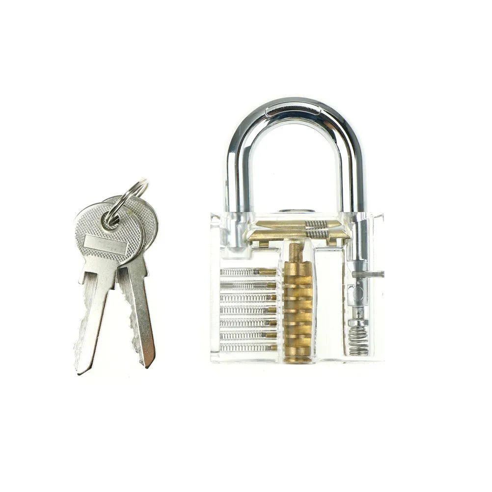 

1Set Locksmith With Practice Padlocks Unlocking Picking Tools Transparent Lock