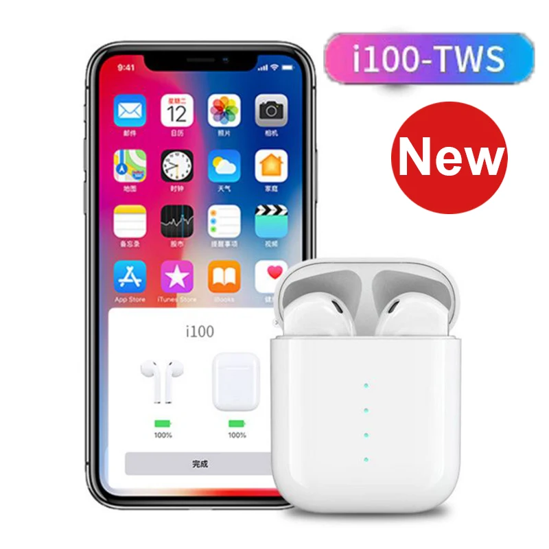 

i100 TWS 1 Bluetooth Earphone 1:1 Size Imported Chip Pop up Wireless Headset Earbuds vs i10 i11 i20 i30 i60 tws For phone