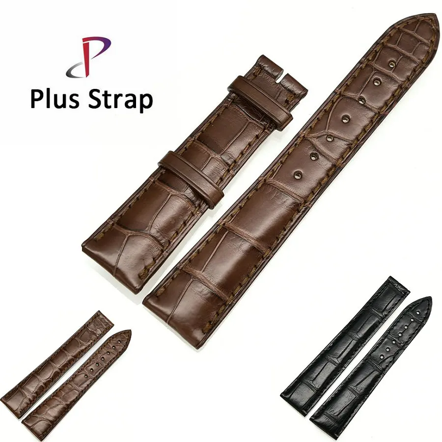 

Plus Strap Alligator Skin Watch Band for Universal Watches Strap Replacement Genuine Leather Wristband no Buckle