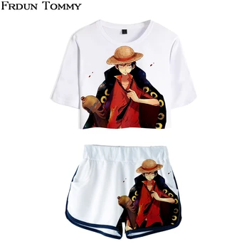 

3D One Piece Luffy Suit Anime Characters T-shirt and Pants Summer Soft Kpop Casual New Style Leisure Suit