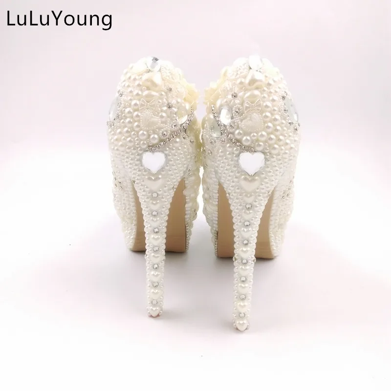 Women S High Heels Wedding Shoes Pumps Female Rhinestone Married
