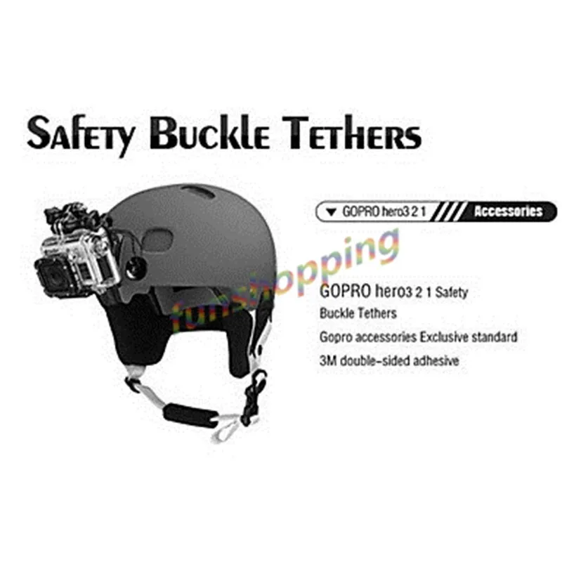 For Go pro Camera Tether Strap Protector Safety Buckle Tethers Straps+3M Sticker6