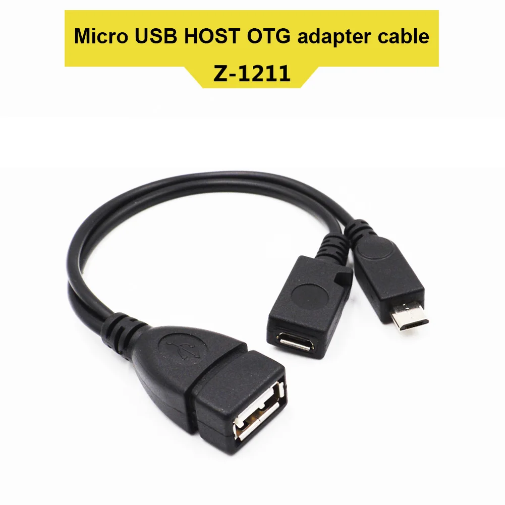 

2 In 1 OTG Micro USB Host Power Y Splitter USB Adapter to Micro 5 Pin Male Female Cable Hi dropship