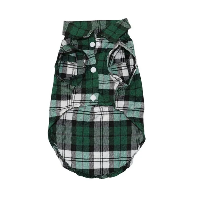 Pet Puppy Dog Clothes Summer Plaid Dog Shirt Coats Jackets Cat Grid Costumes for Small Medium Dogs Yorkies Chihuahua Clothes8