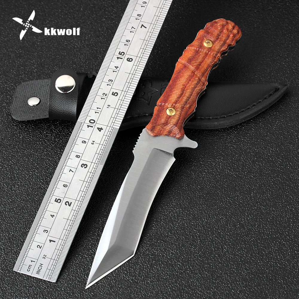 Buy KKWOLF Full Tang Hunting Fixed Blade Knife Pocket