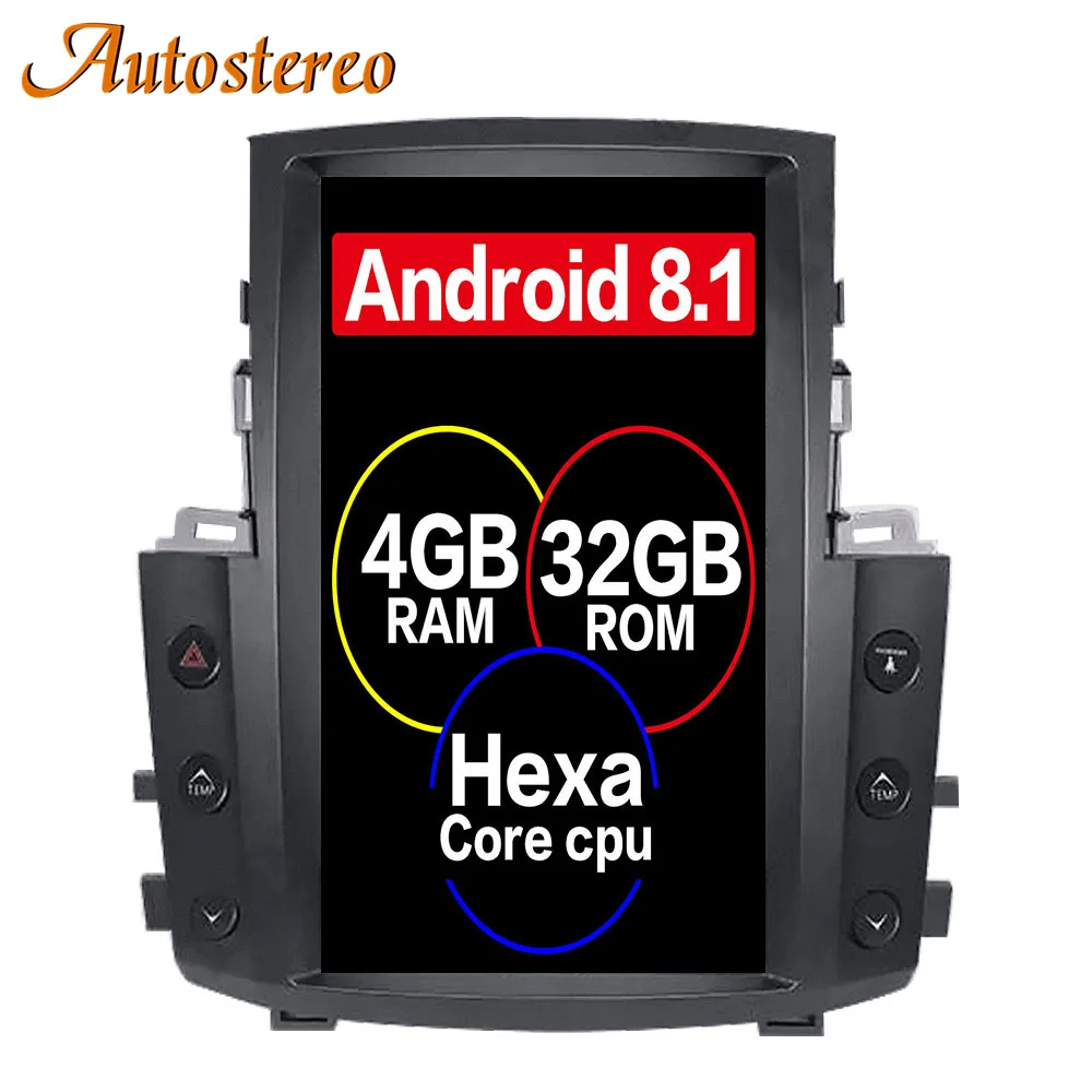 

13.6 inch Android 8.1 Tesla style Car GPS Navigation Auto No DVD Player For Lexus LX570 radio tape recorder head unit multimedia