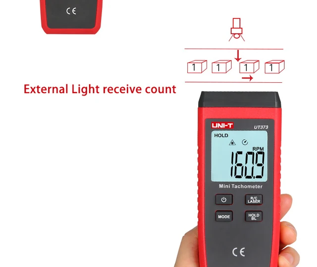 UT373 Mini Noncontact Digital RPM Tachometer Speed Meter For Automotive Maintenance