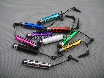 

100pcs/lot Mini Capacitive screen stylus touch pen + anti dust plug for iPhone 6 5S iPad mini 2 Samsung Galaxy Tablet DP0002