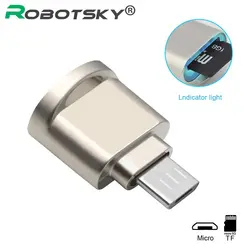 Micro usb 2,0 otg телефон устройство чтения карт памяти Высокое качество алюминий адаптер для TF micro SD pc компьютер аксессуары ноутбуков