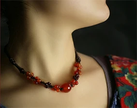 

sale vintage jewelry red beads short chocker necklace women sweater accessories wholesale/maxi colar collier/bijoux