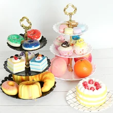 3 Tier Plastic Cake Stand Dessert Fruit Vegetable Placed Tool Wedding Plates Birthday Party Cupcake Stand Three Layer Cake Rack